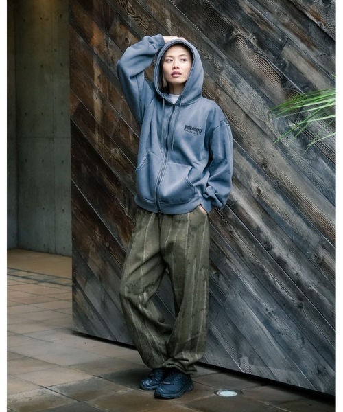 セール】HOMETOWN emb PIGMENT SWEAT ZIP PARKA/THRASHER スラッシャー