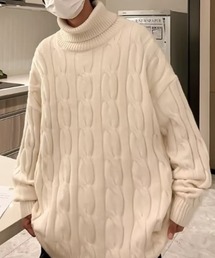 SHEPP（シープ）の「ビッグシルエットケーブルタートルネックニット（ニット/セーター）」