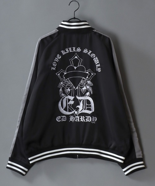 Ed Hardy（エドハーディー）の「Ed Hardy/エド・ハーディー スカジャン ブルゾン（スカジャン・メンズ・ブラック/ブラック系その他・L/M）」の4枚目の写真