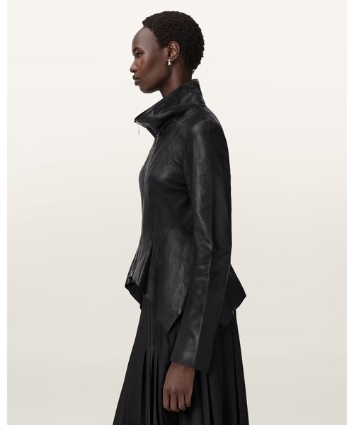 ALLSAINTS(オールセインツ)の「GRACE LEATHER BIKER JACKET | GRACE レザー バイカー ジャケット(ライダースジャケット・レディース・ブラック・4/6/8/10/12)」の4枚目の写真