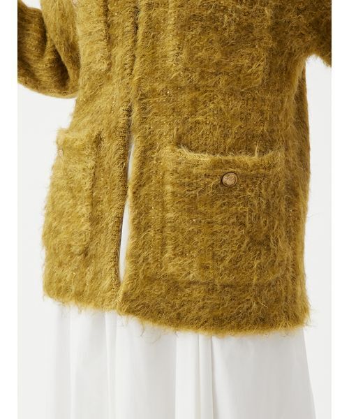 Mila Owen(ミラオーウェン)の「金釦ラメシャギーツイードニットジャケット(ノーカラージャケット・レディース・イエロー/グレー/アイボリー・F)」の13枚目の写真