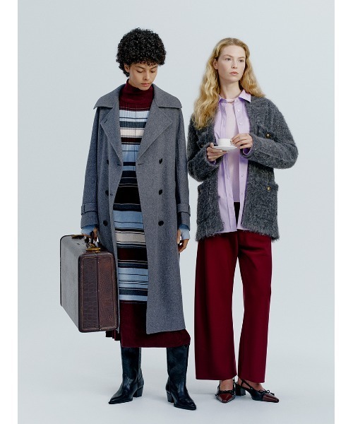 新品タグ付き♡MAXMARA ツイードベロア ノーカラージャケット ミドルネック 新品タグ付き♡MAXMARA ツイードベロア ノーカラージャケット ミドル