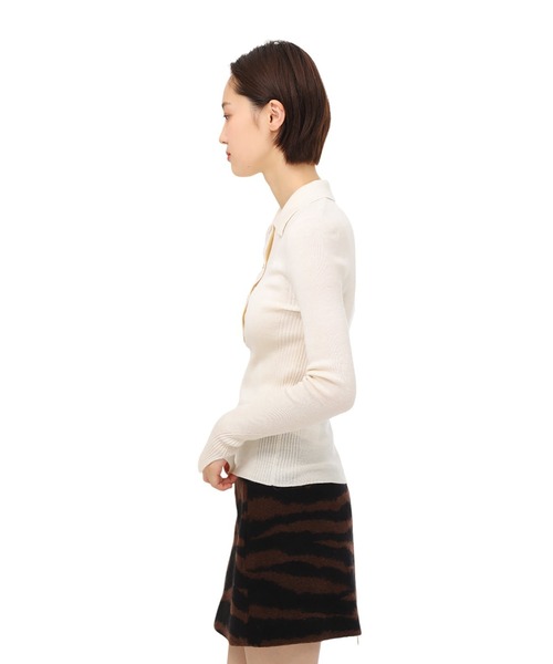 GANNI（ガニー）の「GANNI / ガニー：【レディース】Mini Ribbed Merino Knit：K2322[ANN]（ニット/セーター・レディース・ホワイト・S）」の3枚目の写真