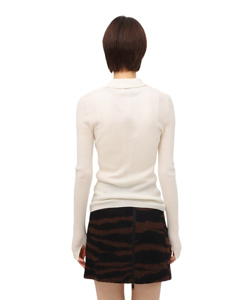 GANNI（ガニー）の「GANNI / ガニー：【レディース】Mini Ribbed Merino Knit：K2322[ANN]（ニット/セーター・レディース・ホワイト・S）」の2枚目の写真