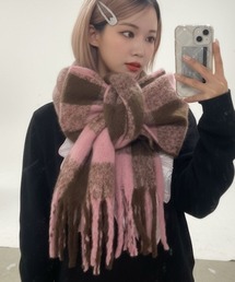 Feliz（フェリス）の「マルチチェック柄ボリュームマフラー（マフラー）」