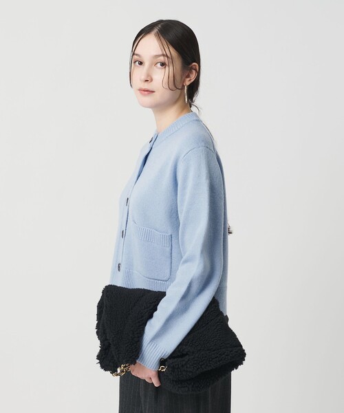 BEAUTY&YOUTH UNITED ARROWS（ビューティーアンドユースユナイテッドアローズ）の「ウール ポケット カーディガン ウォッシャブル（カーディガン/ボレロ・レディース・グレー系/ライトブルー/ダークブラウン・FREE）」の4枚目の写真