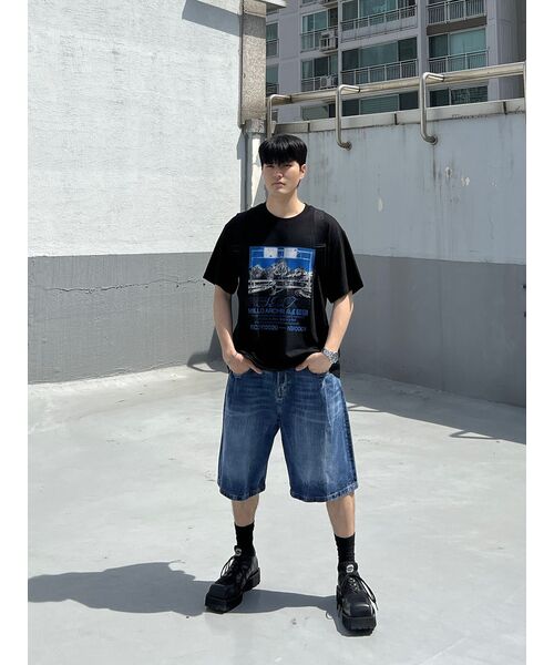 Millo Archive（ミロ アーカイブ）の「デニムバミューダパンツ[ウォッシュドブラック]（その他パンツ・レディース・その他・SMALL/MEDIUM/LARGE/X-LARGE）」の2枚目の写真