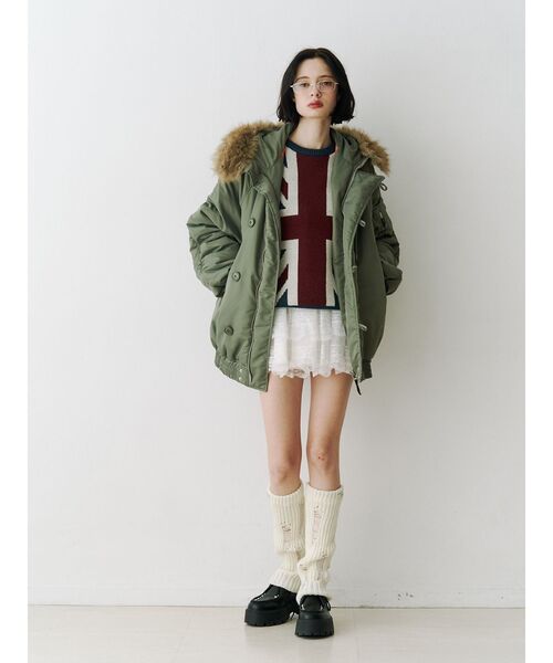 jouetie(ジュエティ)の「UnionJackジャガードルーズニット(ニット/セーター・レディース・アイボリー/ブラック/ネイビー・MEDIUM)」の19枚目の写真