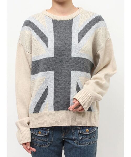 jouetie(ジュエティ)の「UnionJackジャガードルーズニット(ニット/セーター・レディース・アイボリー/ブラック/ネイビー・MEDIUM)」の16枚目の写真