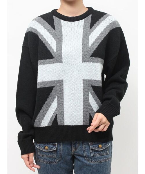 jouetie(ジュエティ)の「UnionJackジャガードルーズニット(ニット/セーター・レディース・アイボリー/ブラック/ネイビー・MEDIUM)」の17枚目の写真