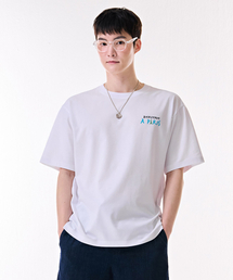 共用カラー ドローイング 半袖Tシャツ-DBRU5828D01