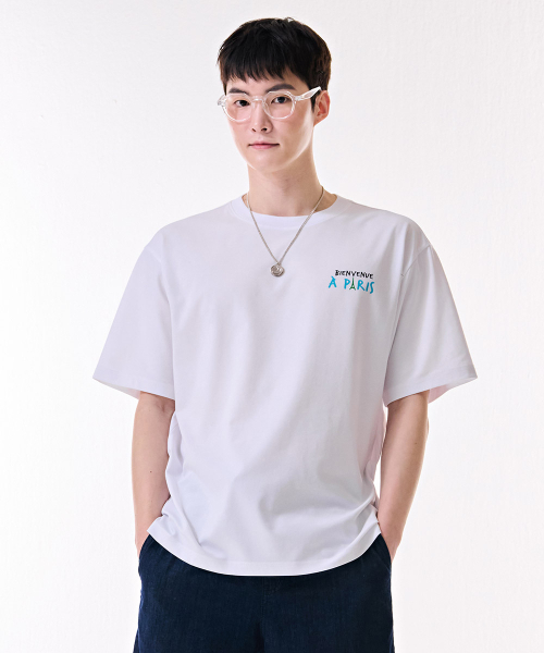 CHASECULT(チェイスカルト)の「共用カラー ドローイング 半袖Tシャツ-DBRU5828D01(Tシャツ/カットソー・メンズ・ホワイト・90/95/100/105)」の1枚目の写真