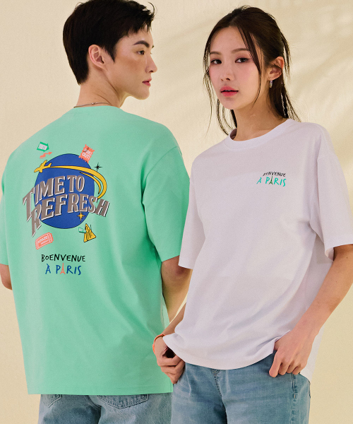 CHASECULT(チェイスカルト)の「共用カラー ドローイング 半袖Tシャツ-DBRU5828D01(Tシャツ/カットソー・メンズ・ホワイト・90/95/100/105)」の2枚目の写真