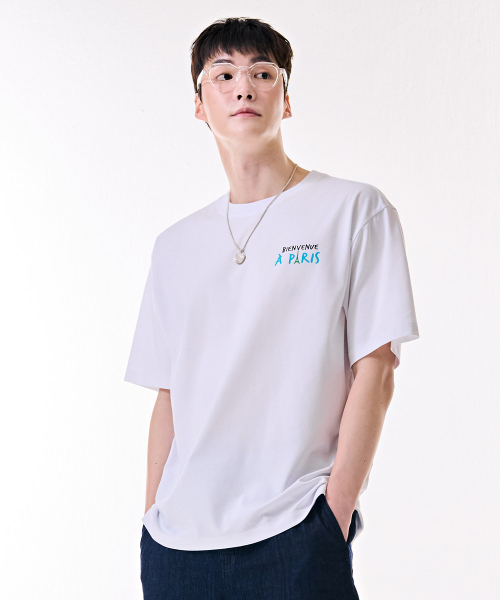 CHASECULT(チェイスカルト)の「共用カラー ドローイング 半袖Tシャツ-DBRU5828D01(Tシャツ/カットソー・メンズ・ホワイト・90/95/100/105)」の4枚目の写真