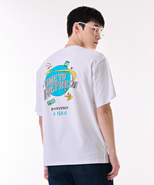 CHASECULT(チェイスカルト)の「共用カラー ドローイング 半袖Tシャツ-DBRU5828D01(Tシャツ/カットソー・メンズ・ホワイト・90/95/100/105)」の5枚目の写真