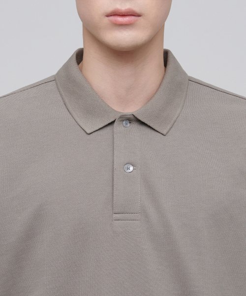 MUSINSA STANDARD(ムシンサスタンダード)の「ベーシックピケポロシャツ【ダスティベージュ】(ポロシャツ・メンズ・その他・SMALL/MEDIUM/LARGE/X-LARGE/XX-LARGE/XXX-LARGE)」の3枚目の写真