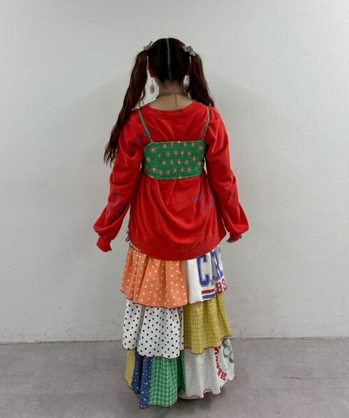 HELLO.SANFRANCISCO パッチワークティアードスカート himaコラボ】【HELLO.SANFRANCISCO/ハローサンフランシスコ】パッチ
