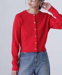 FREE'S MART | ◆金ボタンミニケーブルカーディガン(ニット/セーター)