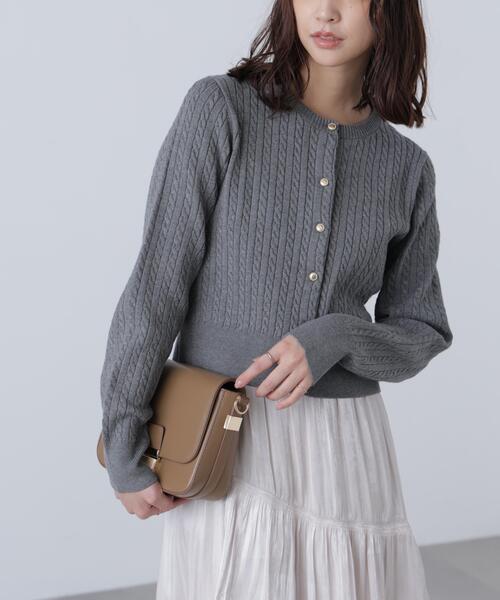 FREE'S MART(フリーズマート)の「◇金ボタンミニケーブルカーディガン(ニット/セーター・レディース・グレー/ブルー/ホワイト系その他/ブラウン/レッド/ネイビー/ピンク/グレー系その他・FREE)」の10枚目の写真