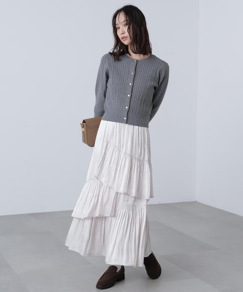 FREE'S MART(フリーズマート)の「◇金ボタンミニケーブルカーディガン(ニット/セーター・レディース・グレー/ブルー/ホワイト系その他/ブラウン/レッド/ネイビー/ピンク/グレー系その他・FREE)」の15枚目の写真