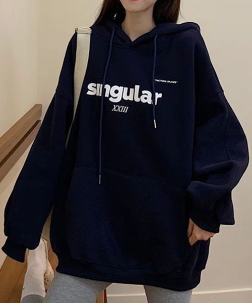 SallyLunn(サリーラン)の「ロゴプリントパーカー(パーカー・レディース・ネイビー/ブラック/ホワイト/グレー・LARGE/MEDIUM)」の4枚目の写真