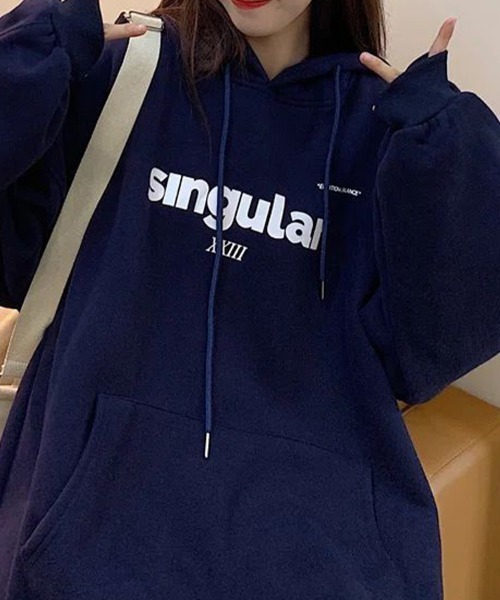 SallyLunn(サリーラン)の「ロゴプリントパーカー(パーカー・レディース・ネイビー/ブラック/ホワイト/グレー・LARGE/MEDIUM)」の5枚目の写真