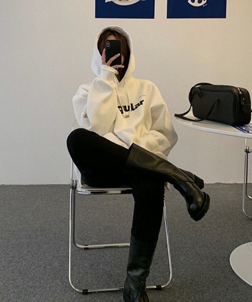 SallyLunn(サリーラン)の「ロゴプリントパーカー(パーカー・レディース・ネイビー/ブラック/ホワイト/グレー・LARGE/MEDIUM)」の9枚目の写真