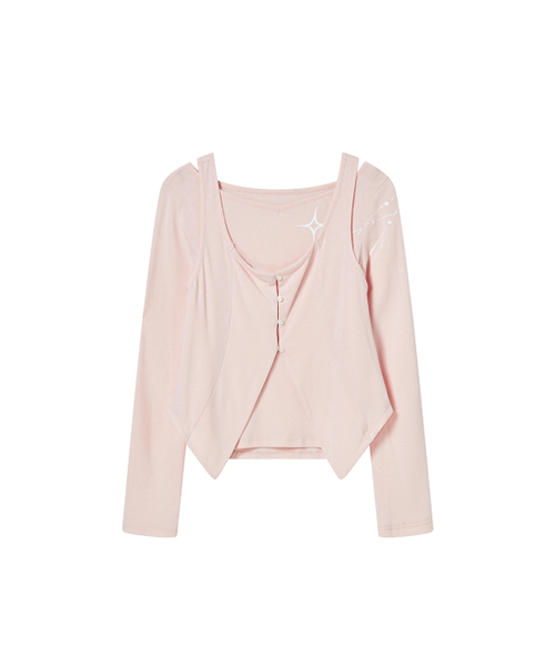 NYXX（エヌワイエックスエックス）の「LAYERED L/S PINK（Tシャツ/カットソー・レディース・その他・F）」の2枚目の写真