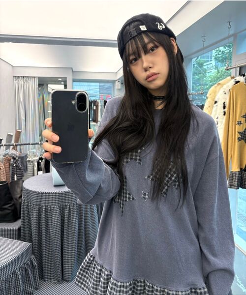 UGLY SHADOW(アグリーシャドウ)の「ドットベルベットカンカンミディスカートパンツ(ブラック)(その他パンツ・レディース・その他・FREE)」の3枚目の写真
