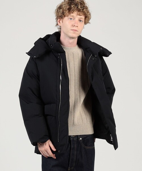 ポリエステル フーデッドダウンジャケット（ダウンジャケット/コート