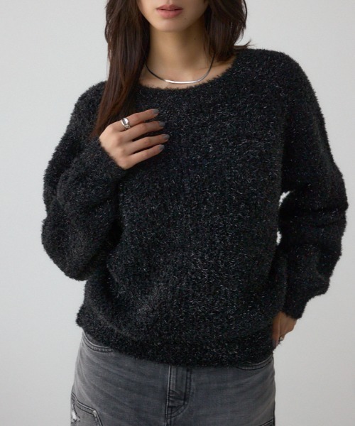 ラメシャギーニットトップス（ニット/セーター）｜AZUL BY MOUSSY