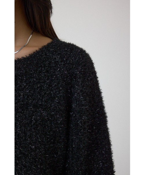 AZUL by moussy(アズールバイマウジー)の「ラメシャギーニットトップス(ニット/セーター・レディース・シルバー/ブラック/ブラウン/レッド・FREE)」の13枚目の写真