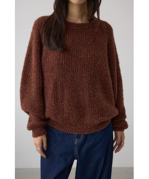 AZUL by moussy(アズールバイマウジー)の「ラメシャギーニットトップス(ニット/セーター・レディース・シルバー/ブラック/ブラウン/レッド・FREE)」の16枚目の写真