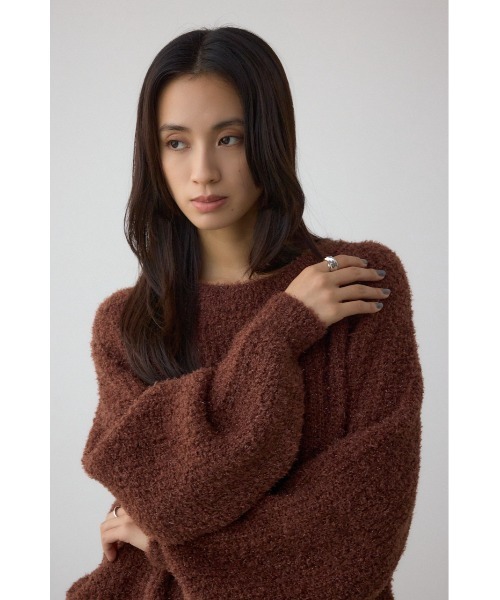 AZUL by moussy(アズールバイマウジー)の「ラメシャギーニットトップス(ニット/セーター・レディース・シルバー/ブラック/ブラウン/レッド・FREE)」の17枚目の写真