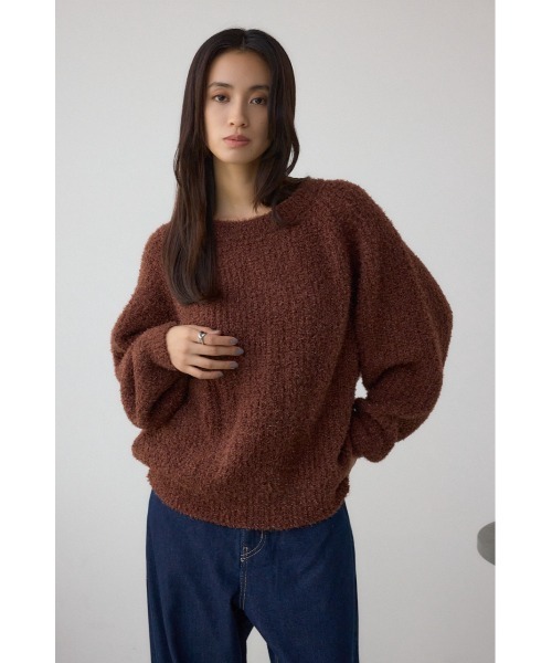AZUL by moussy(アズールバイマウジー)の「ラメシャギーニットトップス(ニット/セーター・レディース・シルバー/ブラック/ブラウン/レッド・FREE)」の18枚目の写真