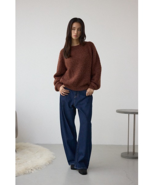 AZUL by moussy(アズールバイマウジー)の「ラメシャギーニットトップス(ニット/セーター・レディース・シルバー/ブラック/ブラウン/レッド・FREE)」の19枚目の写真