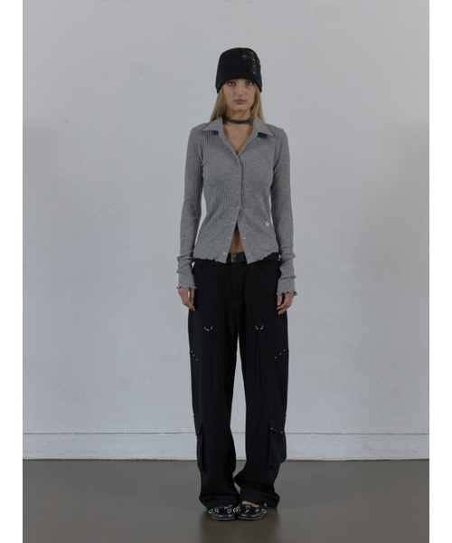 SETUP-EXE(セットアップイーエックスイー)の「SNAP GOLGI SHIRT / MELANGE GRAY(Tシャツ/カットソー・レディース・その他・OS)」の8枚目の写真