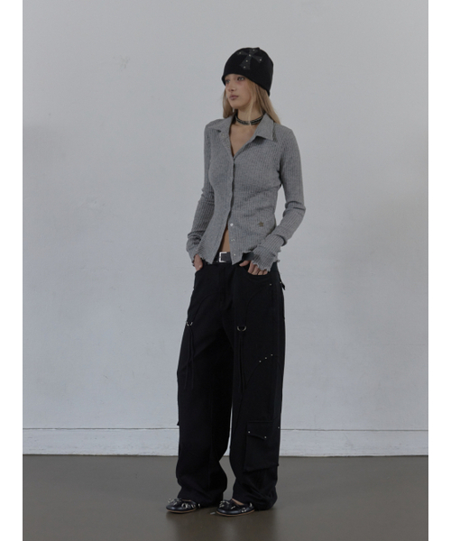 SETUP-EXE(セットアップイーエックスイー)の「SNAP GOLGI SHIRT / MELANGE GRAY(Tシャツ/カットソー・レディース・その他・OS)」の7枚目の写真