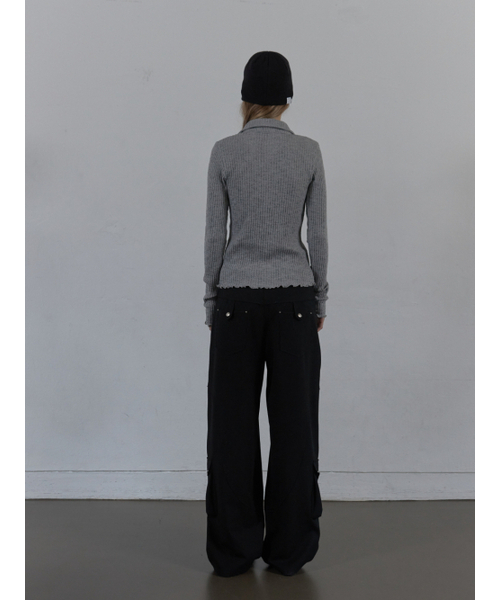 SETUP-EXE(セットアップイーエックスイー)の「SNAP GOLGI SHIRT / MELANGE GRAY(Tシャツ/カットソー・レディース・その他・OS)」の6枚目の写真