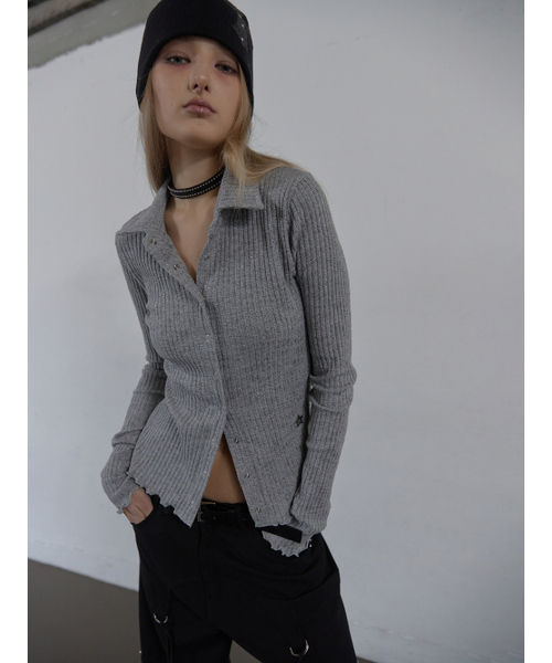 SETUP-EXE(セットアップイーエックスイー)の「SNAP GOLGI SHIRT / MELANGE GRAY(Tシャツ/カットソー・レディース・その他・OS)」の5枚目の写真