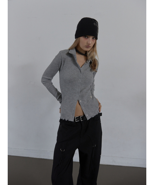 SETUP-EXE(セットアップイーエックスイー)の「SNAP GOLGI SHIRT / MELANGE GRAY(Tシャツ/カットソー・レディース・その他・OS)」の3枚目の写真