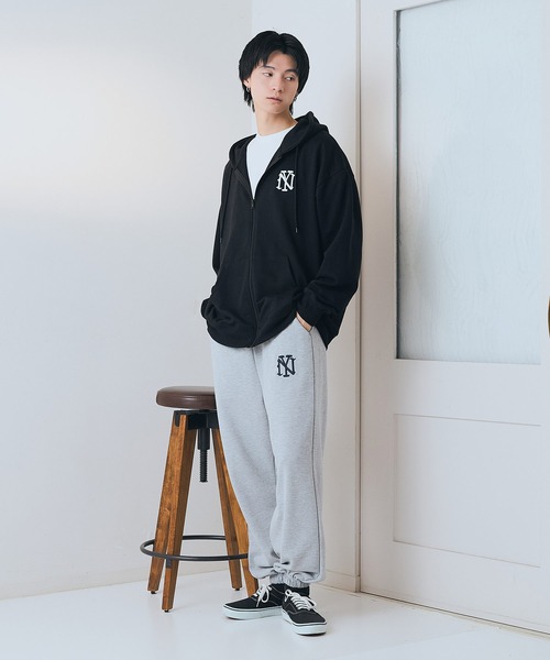 UNIIT(ユニット)の「【SAVIER:サビアー】NY ロゴ刺繍 スウェットパンツ【セットアップ可能】(スウェットパンツ・メンズ・杢グレー/ブラック/ネイビー・LARGE/MEDIUM)」の20枚目の写真