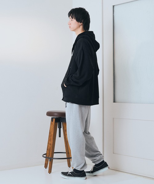 UNIIT(ユニット)の「【SAVIER:サビアー】NY ロゴ刺繍 スウェットパンツ【セットアップ可能】(スウェットパンツ・メンズ・杢グレー/ブラック/ネイビー・LARGE/MEDIUM)」の21枚目の写真