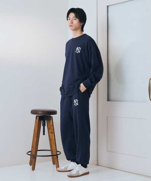 UNIIT(ユニット)の「【SAVIER:サビアー】NY ロゴ刺繍 スウェットパンツ【セットアップ可能】(スウェットパンツ・メンズ・杢グレー/ブラック/ネイビー・LARGE/MEDIUM)」の15枚目の写真