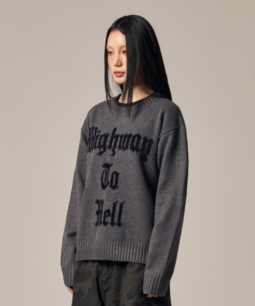 IDWS(アイドンワナセル)の「Hellride Crewneck Knit Charcoal(ニット/セーター・レディース・その他・1/2)」の11枚目の写真