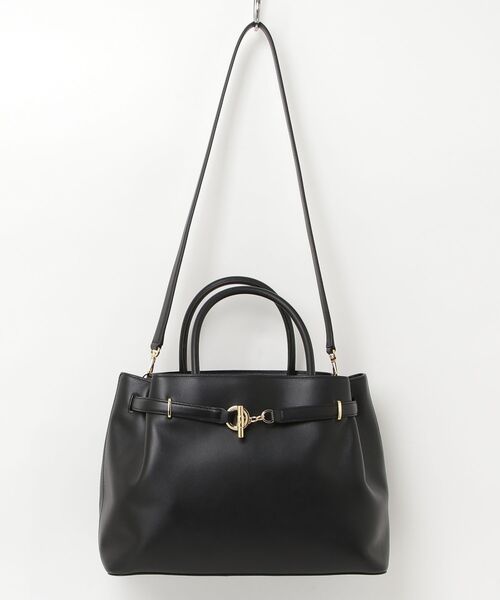 LAUREN RALPH LAUREN(ローレン ラルフ ローレン)の「レザー ラージ Blaike サッチェル(ハンドバッグ・レディース・ブラック系1・ONE)」の6枚目の写真