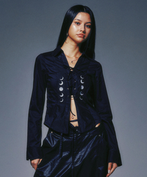 EYELET KNOT SHIRTS BLACK