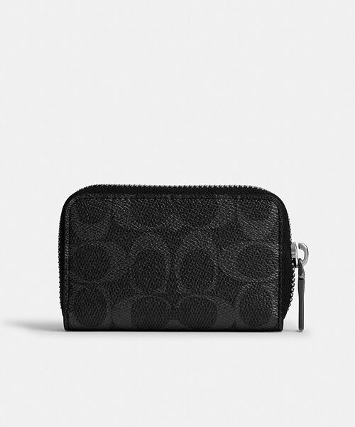 COACH(コーチ)の「スモール ジップ アラウンド カード ケース・シグネチャー キャンバス(カードケース・メンズ・ブラック系その他・ONE)」の2枚目の写真