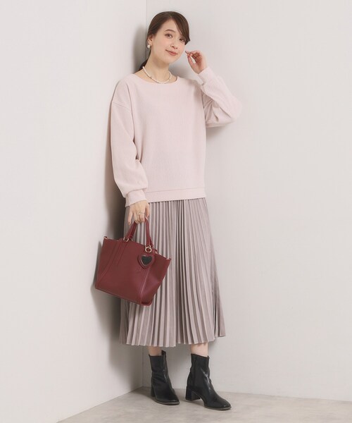 ITS'DEMO（イッツデモ）の「【洗濯機OK】ウェーブモールプルオーバー（Tシャツ/カットソー・レディース・ブラウン系/アイボリー/サンドベージュ/スミクロ・00）」の15枚目の写真