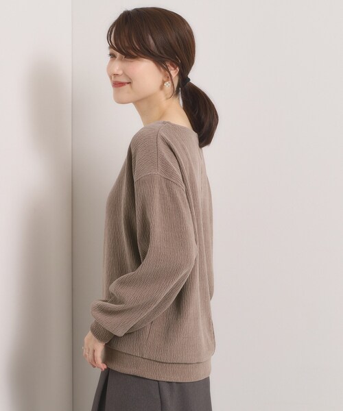 ITS'DEMO（イッツデモ）の「【洗濯機OK】ウェーブモールプルオーバー（Tシャツ/カットソー・レディース・ブラウン系/アイボリー/サンドベージュ/スミクロ・00）」の22枚目の写真